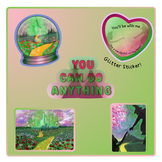 Green Cities And Pink Bubbles - Die Cut Stickers