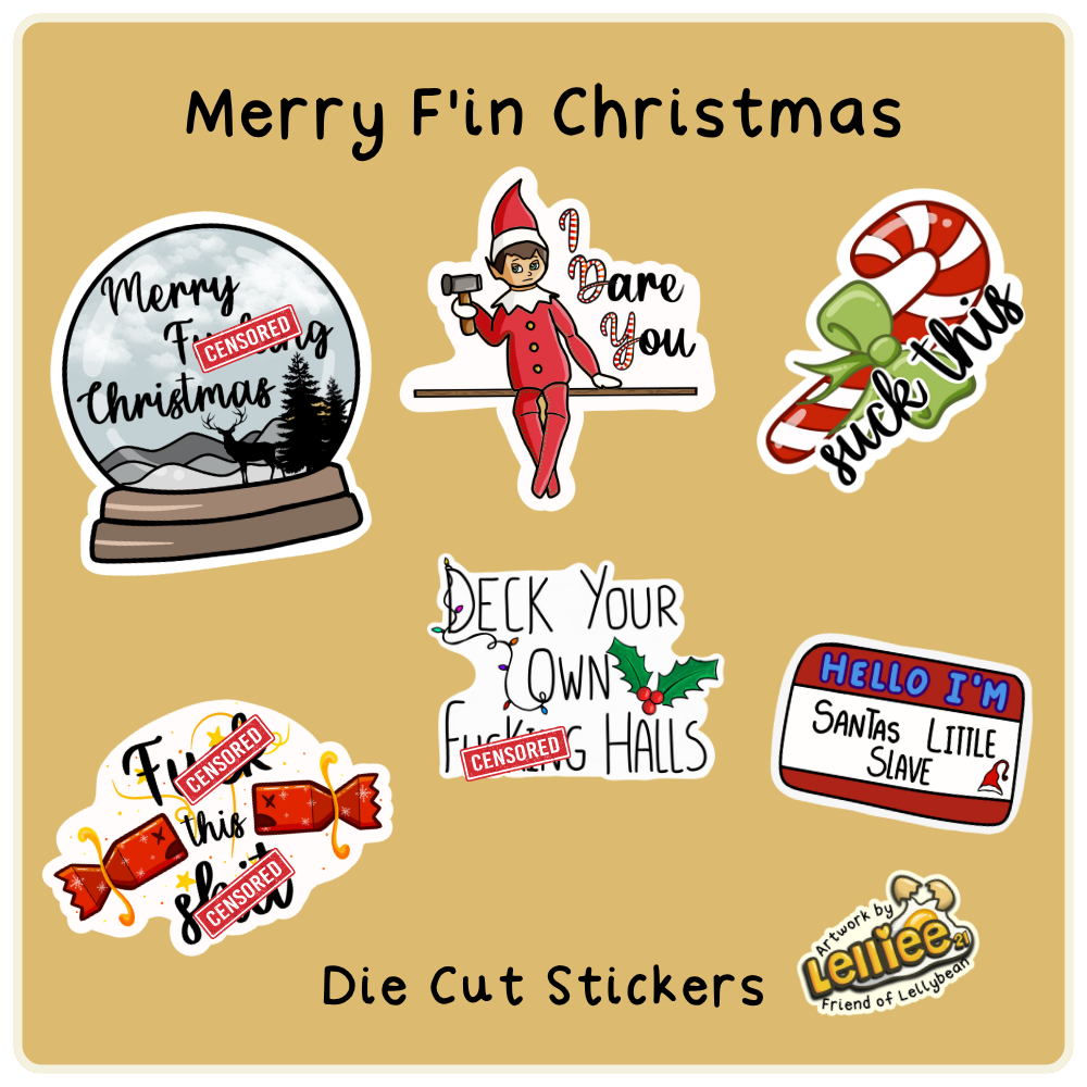 Merry F'in Christmas - Die Cut Stickers