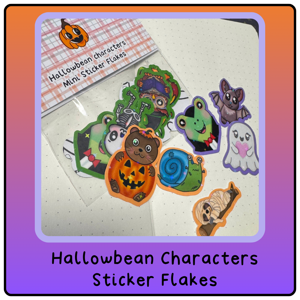 Sticker Flakes - Hallowbean Characters