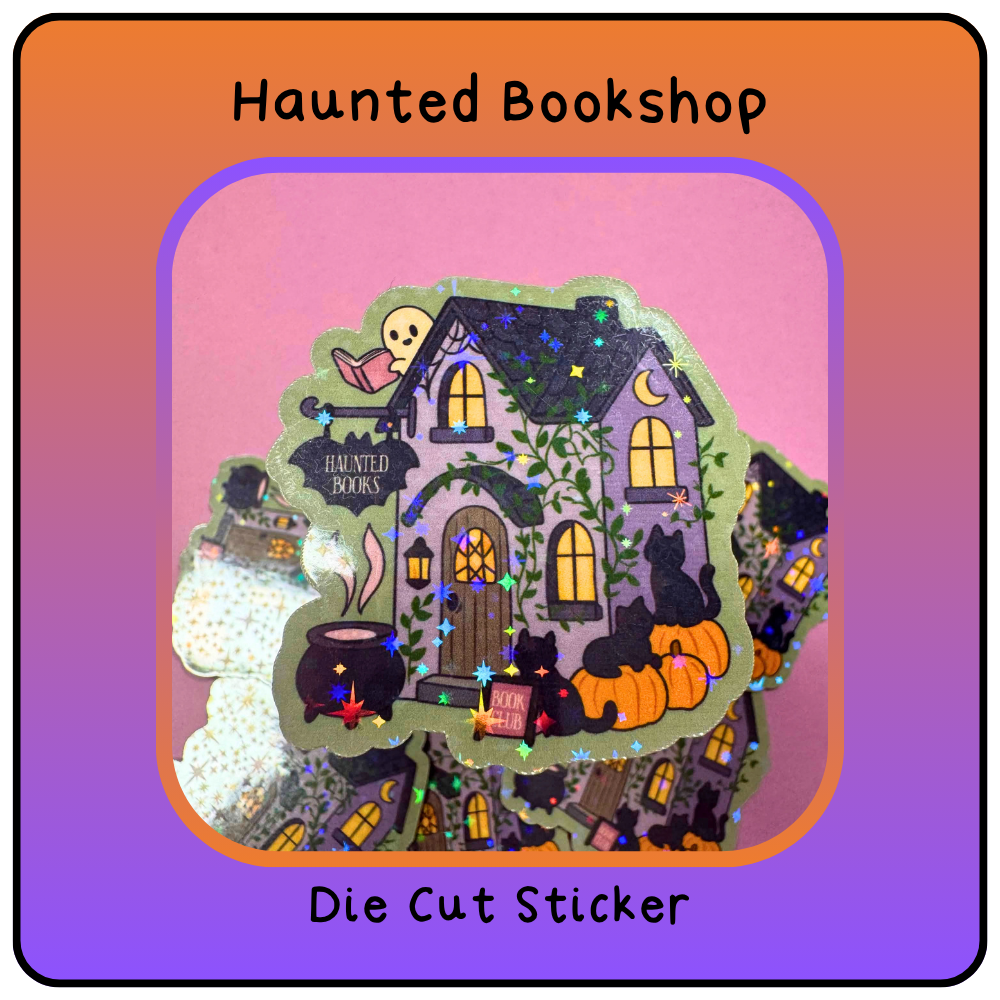 Haunted Bookshop - Die Cut Sticker