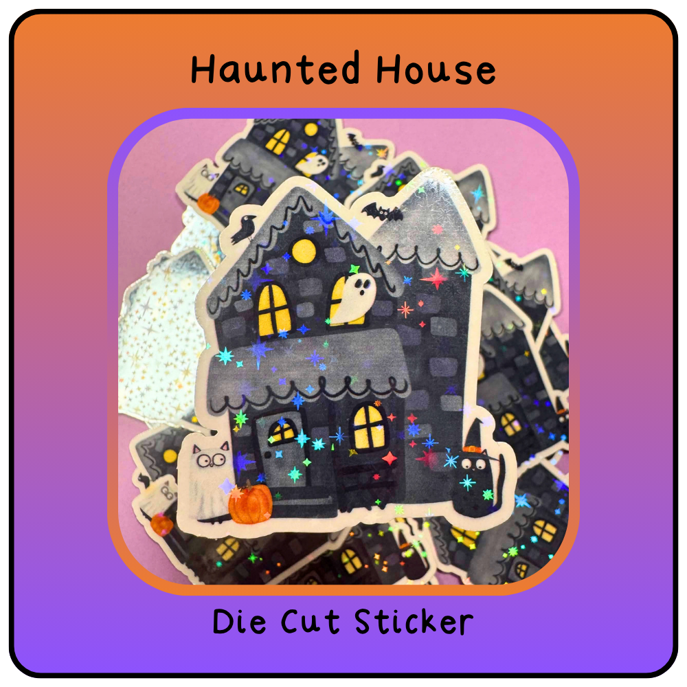 Haunted House - Die cut Sticker