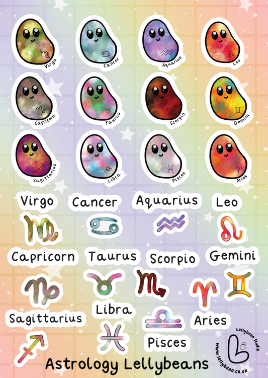 Astrology Lellybeans - Sticker Sheet