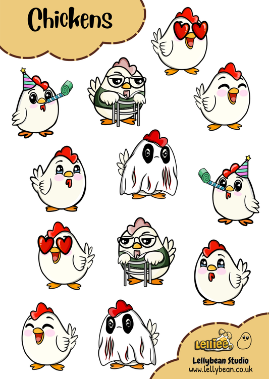 Chickens - Sticker Sheet