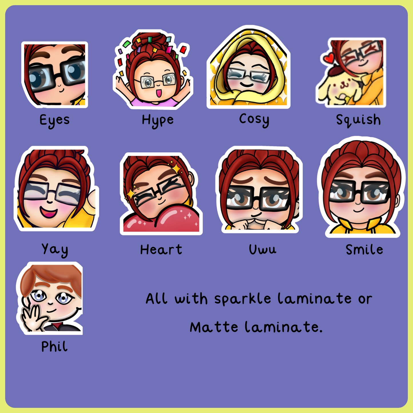 LellybeanTV Emotes - Die Cut Stickers