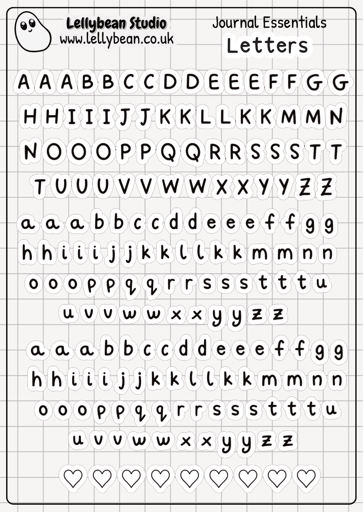 Lellybean Journal Essentials - Journal Labels