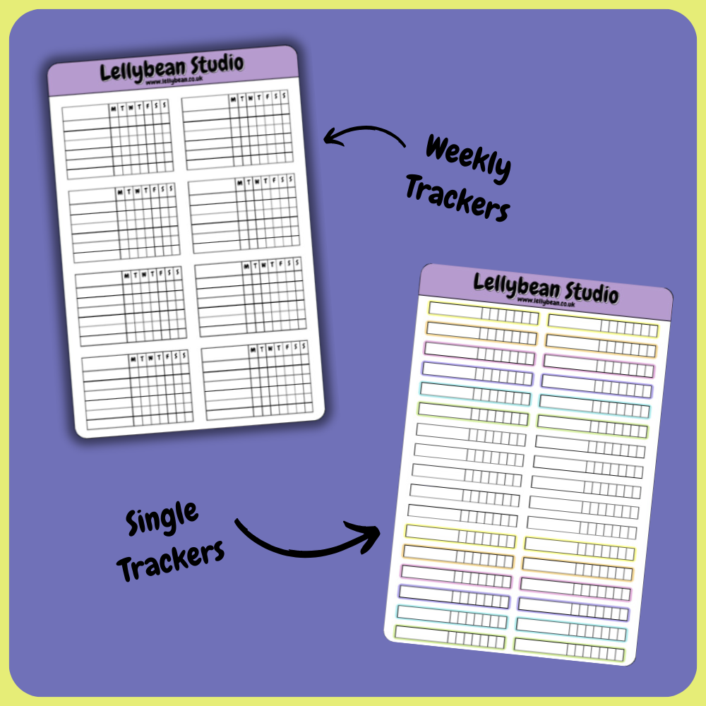 Lellybean Journal Essentials - Full Sheet Trackers (single only)