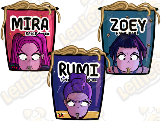 K-Pop Snacks - Noodle Box Stickers