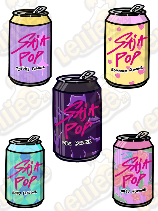 K-Pop Snacks - Soda Can Stickers