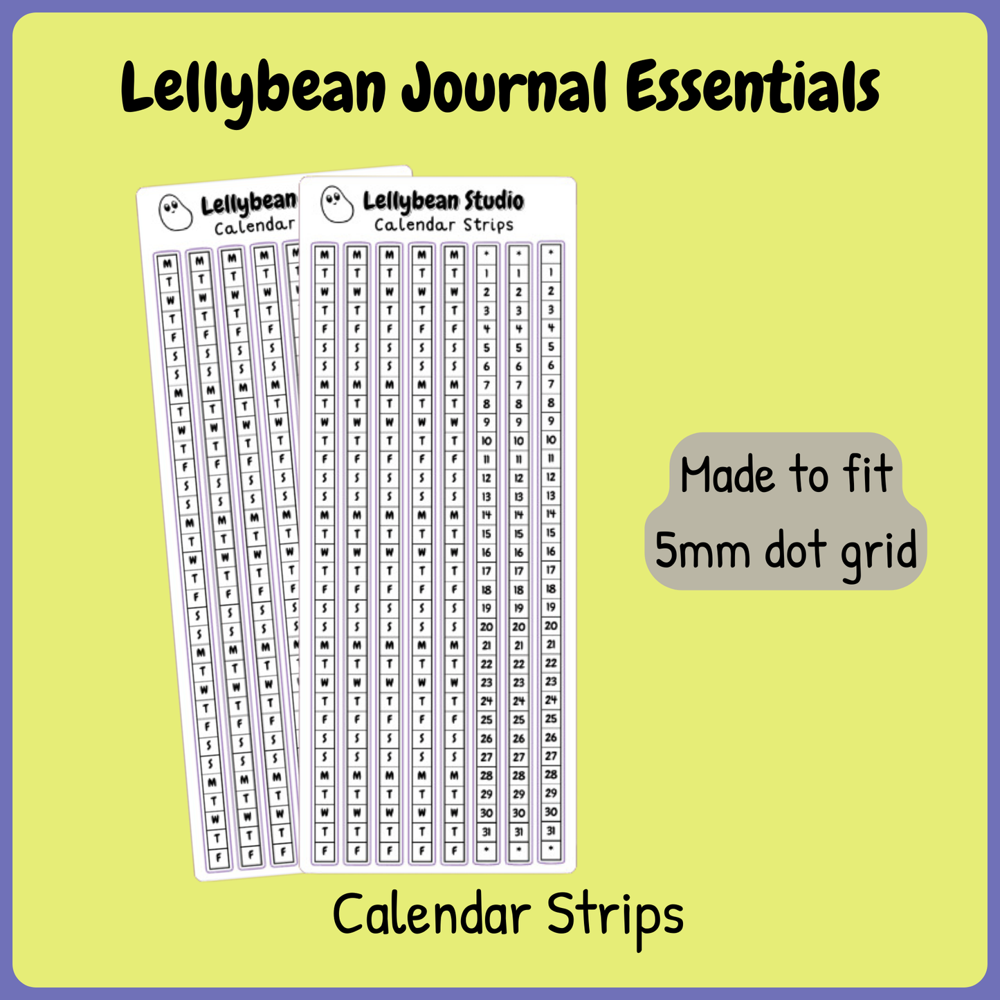 Lellybean Journal Essentials - Calendar Strips