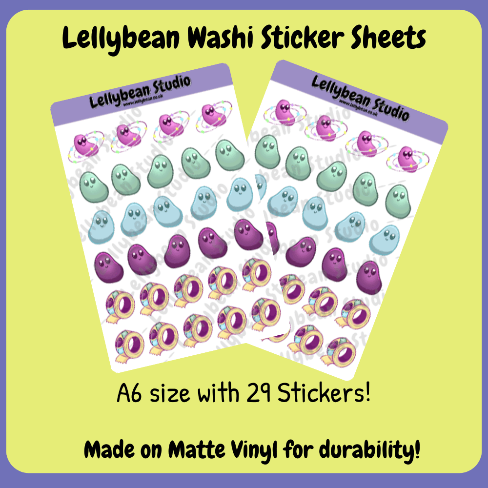 Lellybean Washi Sticker Sheet