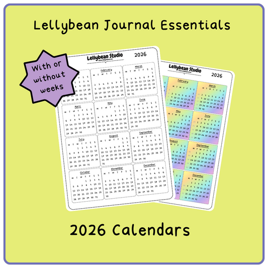 Lellybean Journal Essentials - 2026 Calendars