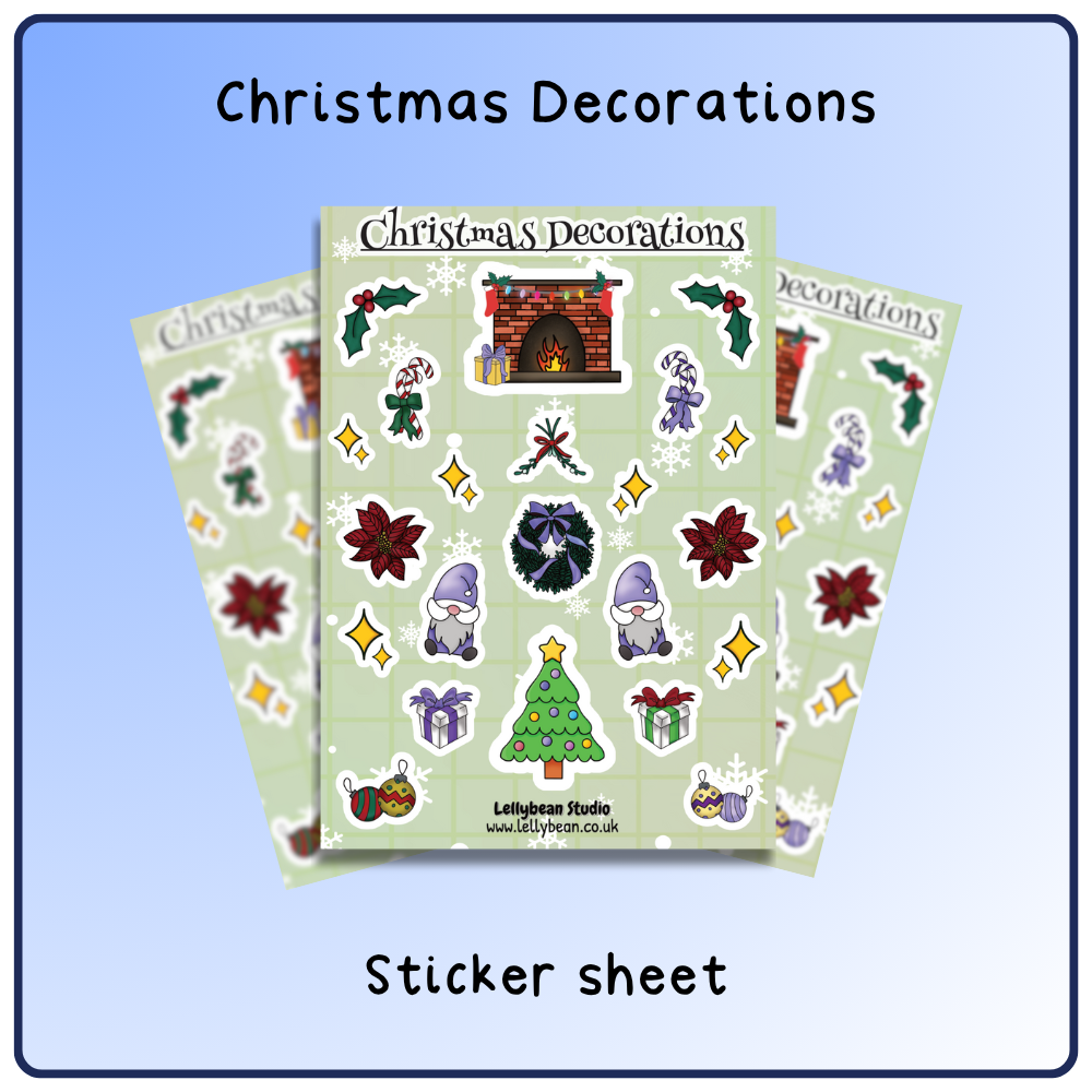 Christmas Decorations - Sticker Sheet
