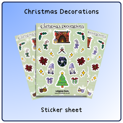 Christmas Decorations - Sticker Sheet