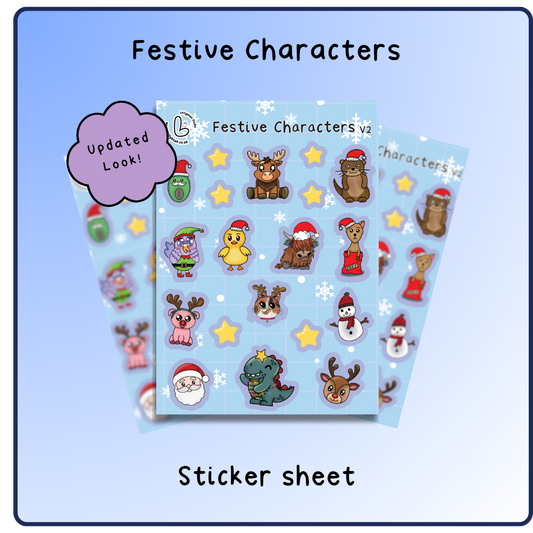 Lellybean Festive Characters - Sticker Sheet