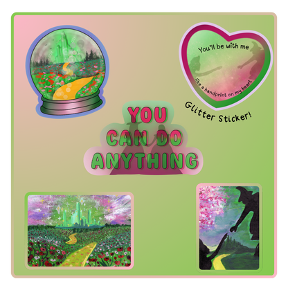 Green Cities And Pink Bubbles - Die Cut Stickers