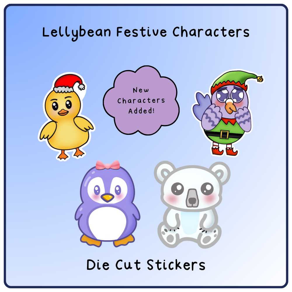 Lellybean Festive Characters- Die cut Stickers