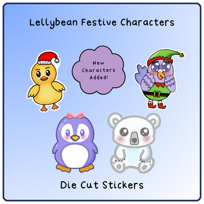 Lellybean Festive Characters- Die cut Stickers