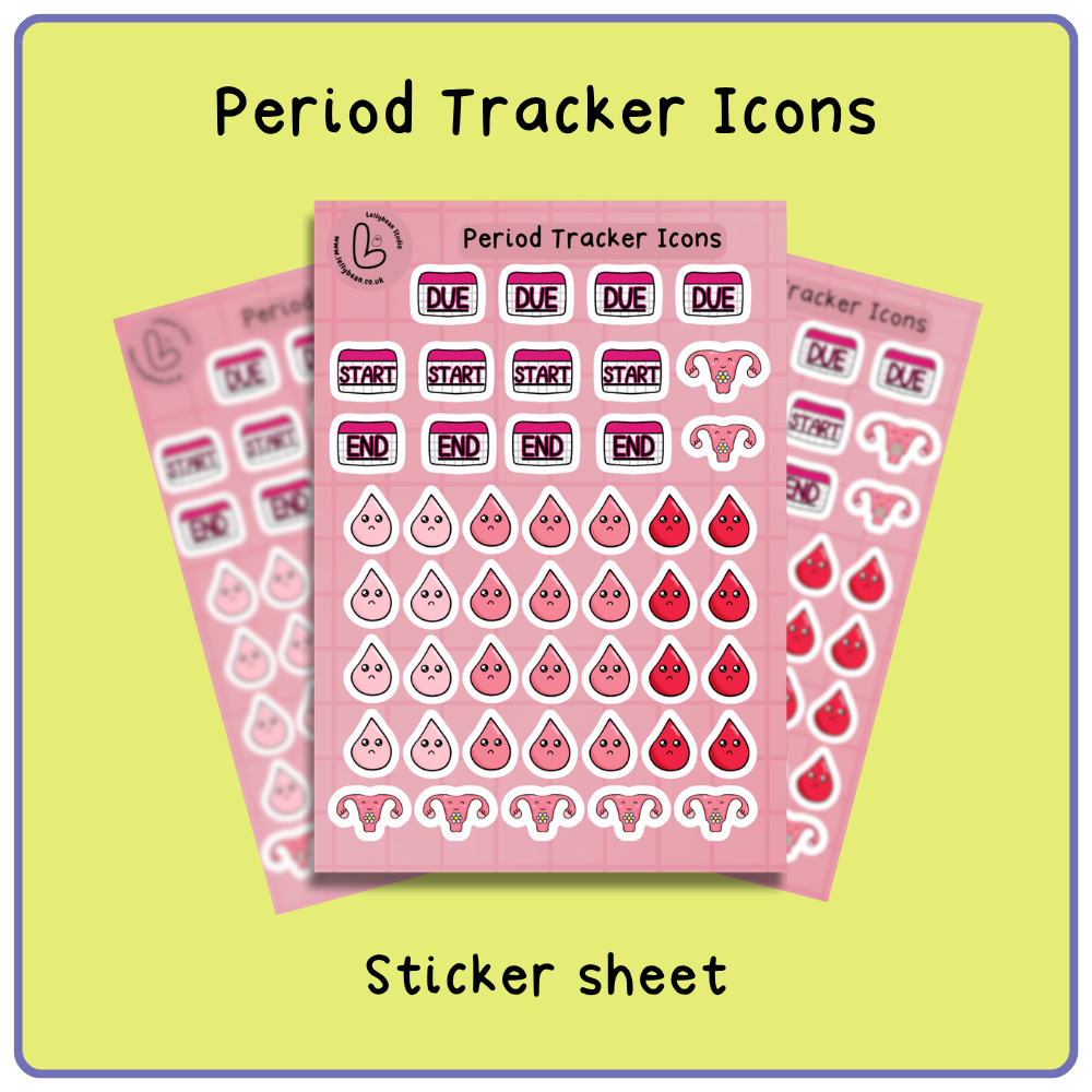 Period Tracker Icons - Sticker Sheet