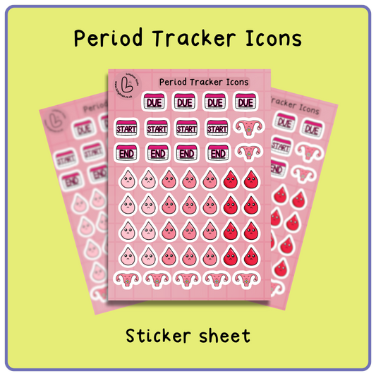 Period Tracker Icons - Sticker Sheet