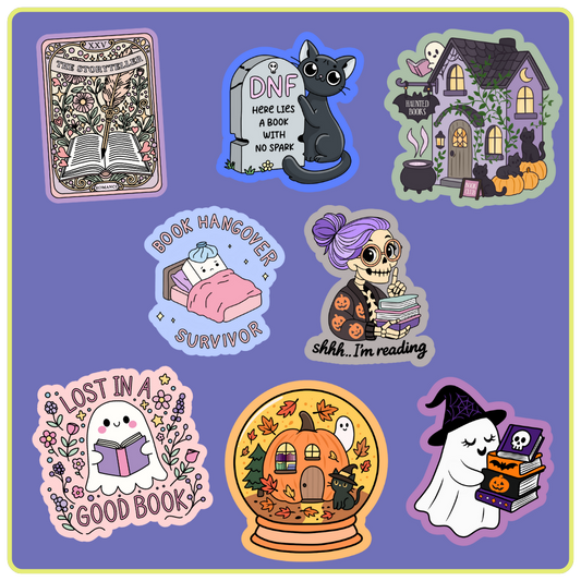 Autumnal Bookish  - Die Cut Stickers