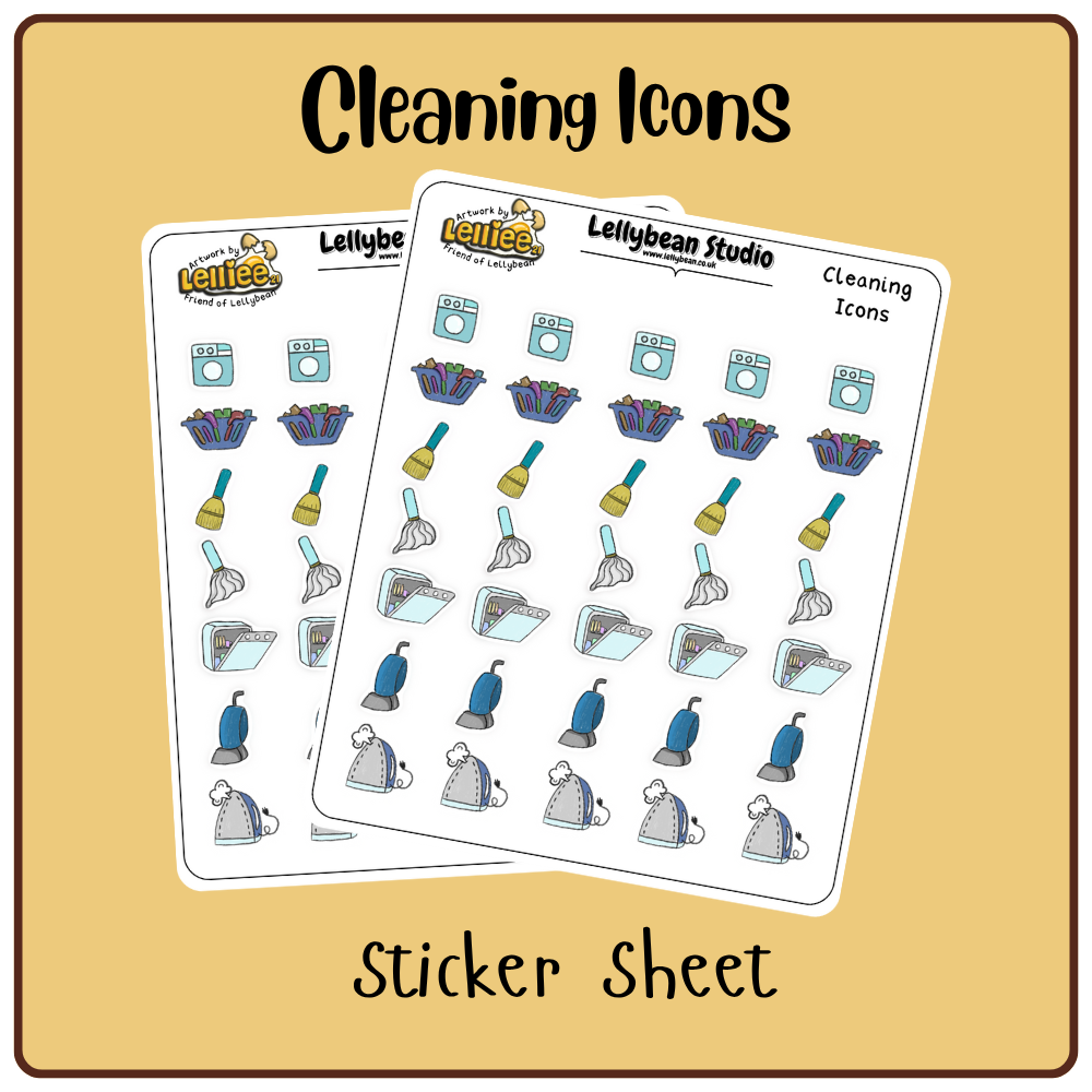 Cleaning Icons - Sticker Sheet
