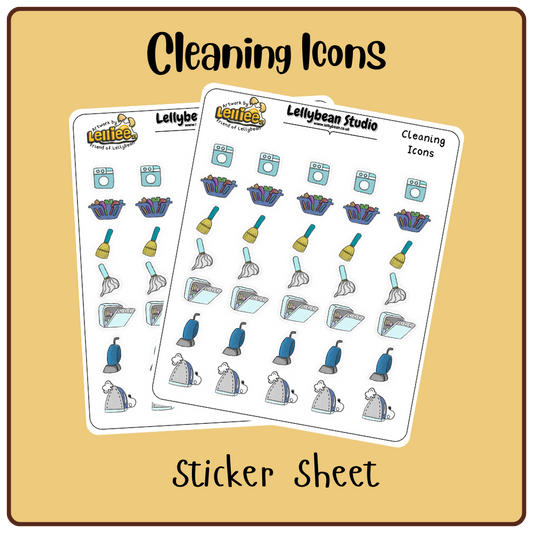 Cleaning Icons - Sticker Sheet