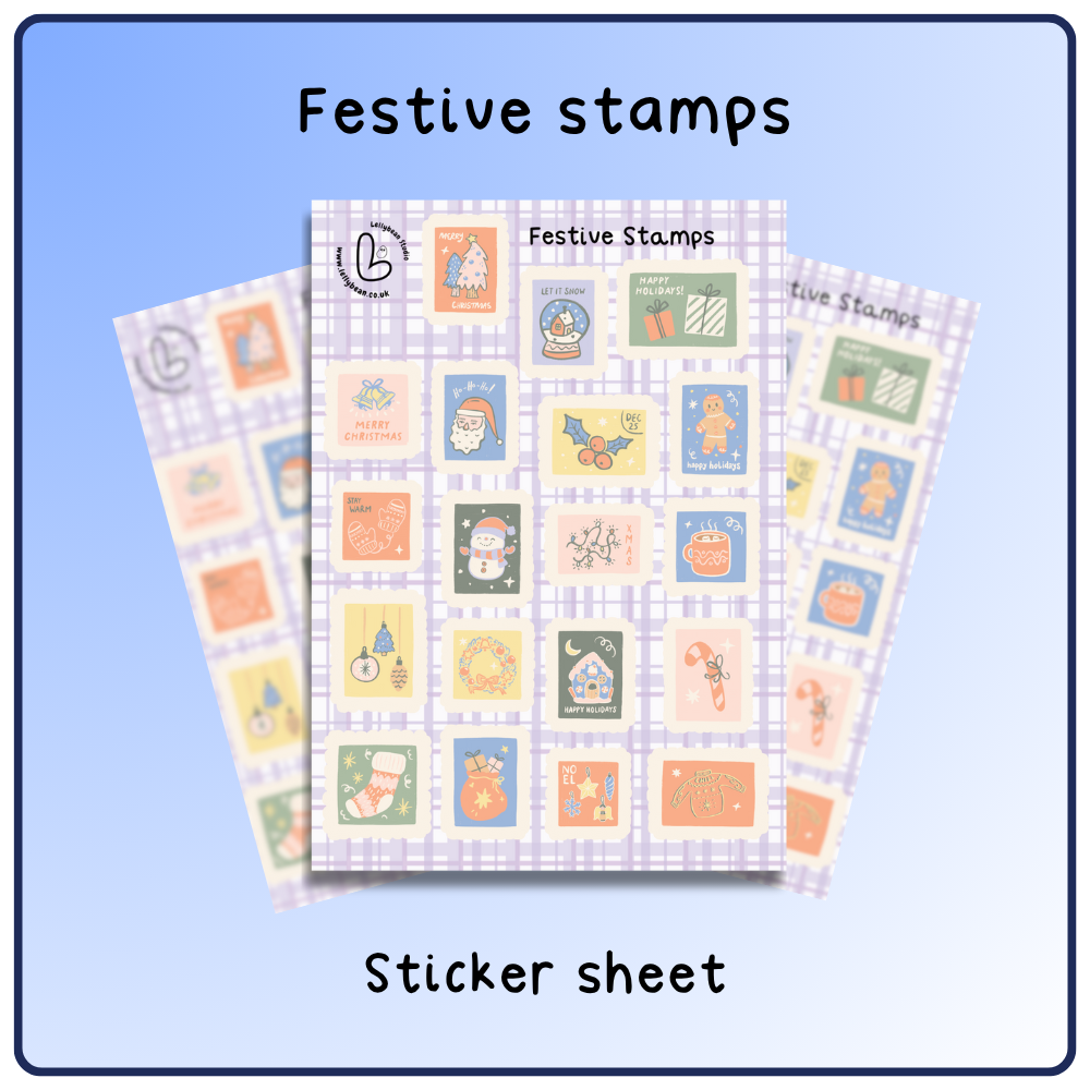 Festive Stamps - Sticker Sheet