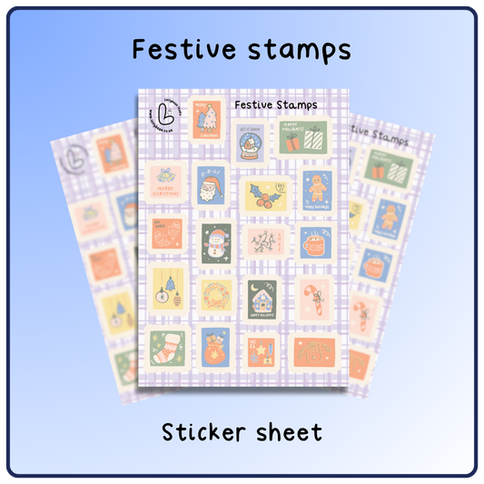 Festive Stamps - Sticker Sheet