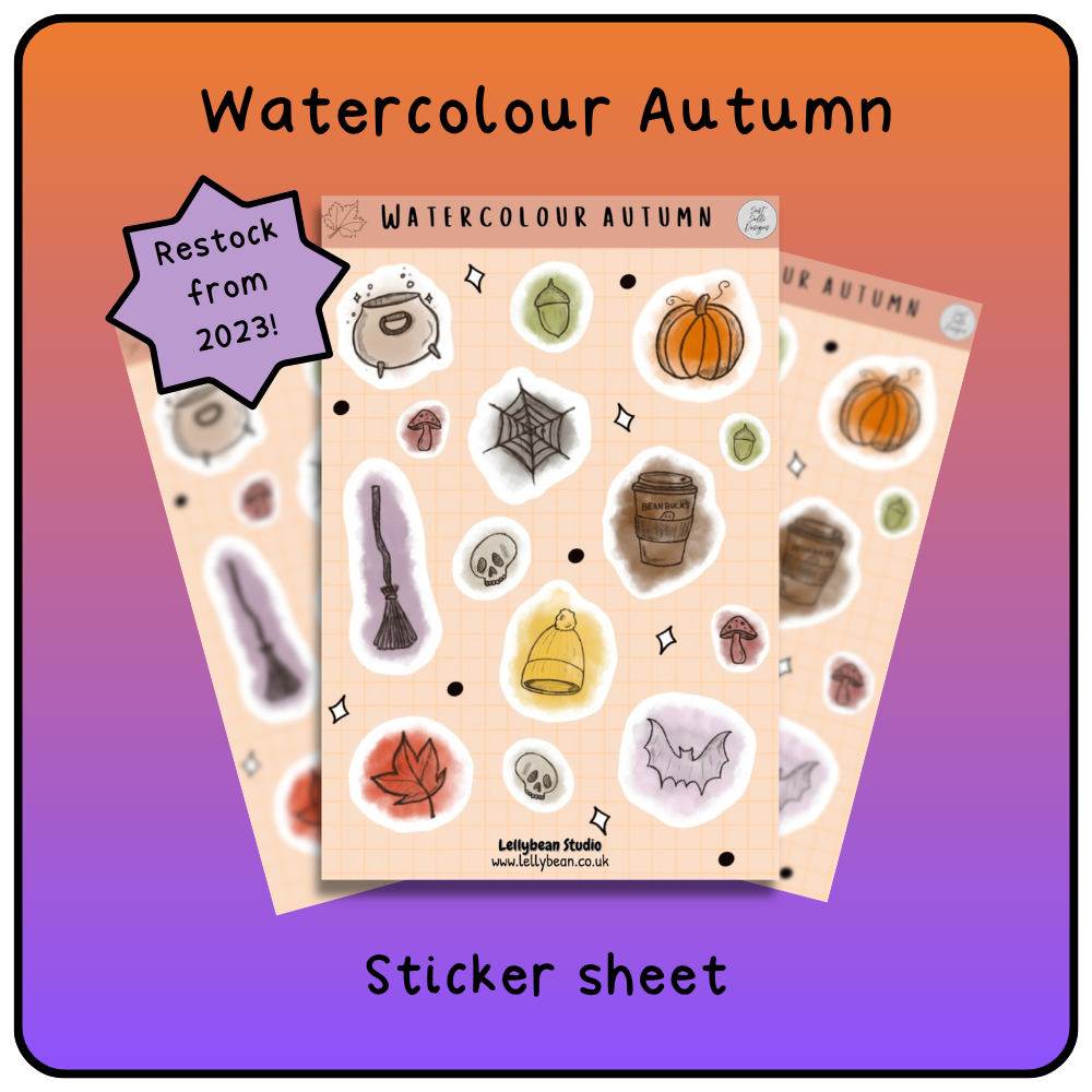 Watercolour Autumn - Sticker Sheet