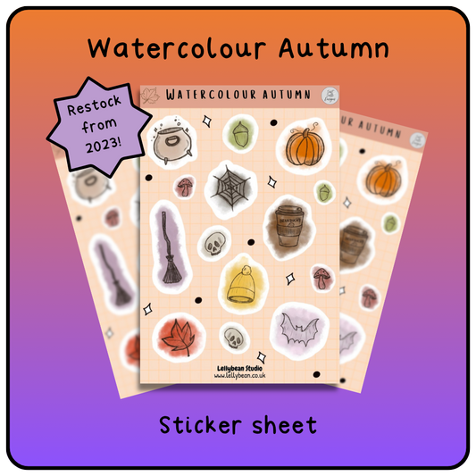 Watercolour Autumn - Sticker Sheet