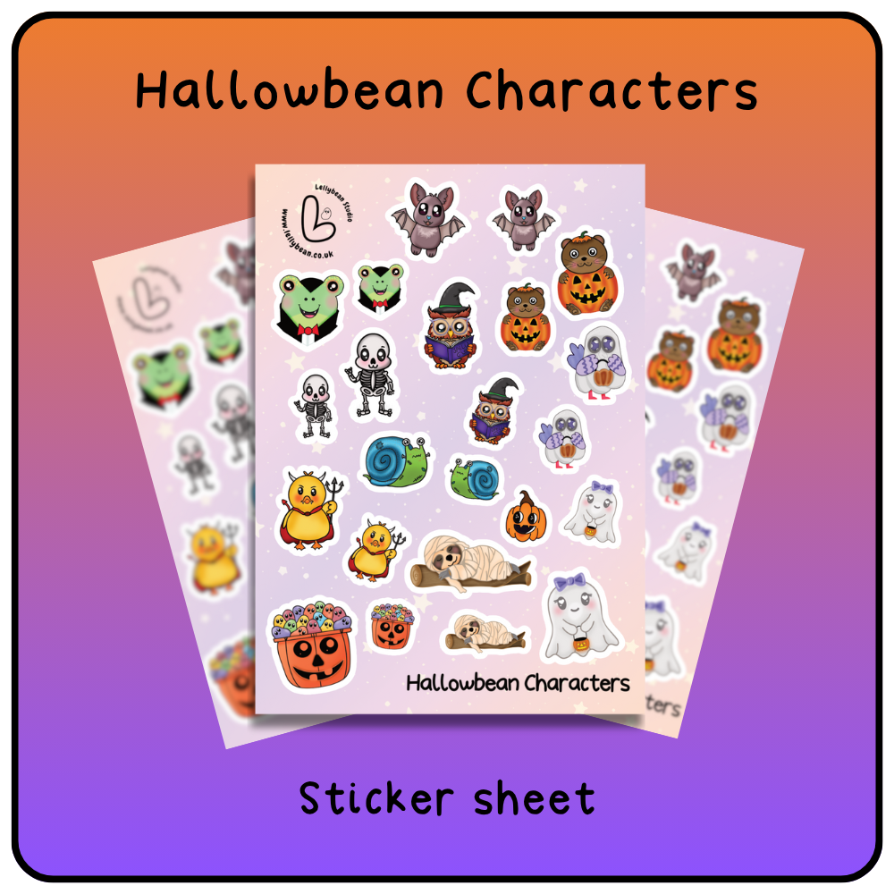 Hallowbean Characters - Sticker Sheet