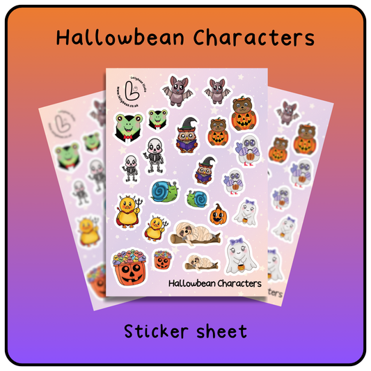 Hallowbean Characters - Sticker Sheet