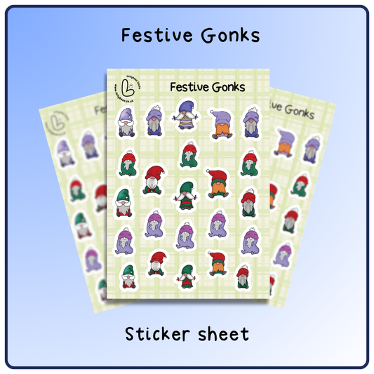 Festive Gonks - Sticker Sheet