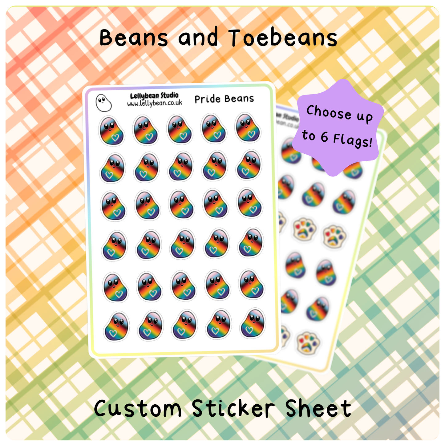 Bean and Toebean (Pride Edition) - Sticker Sheet
