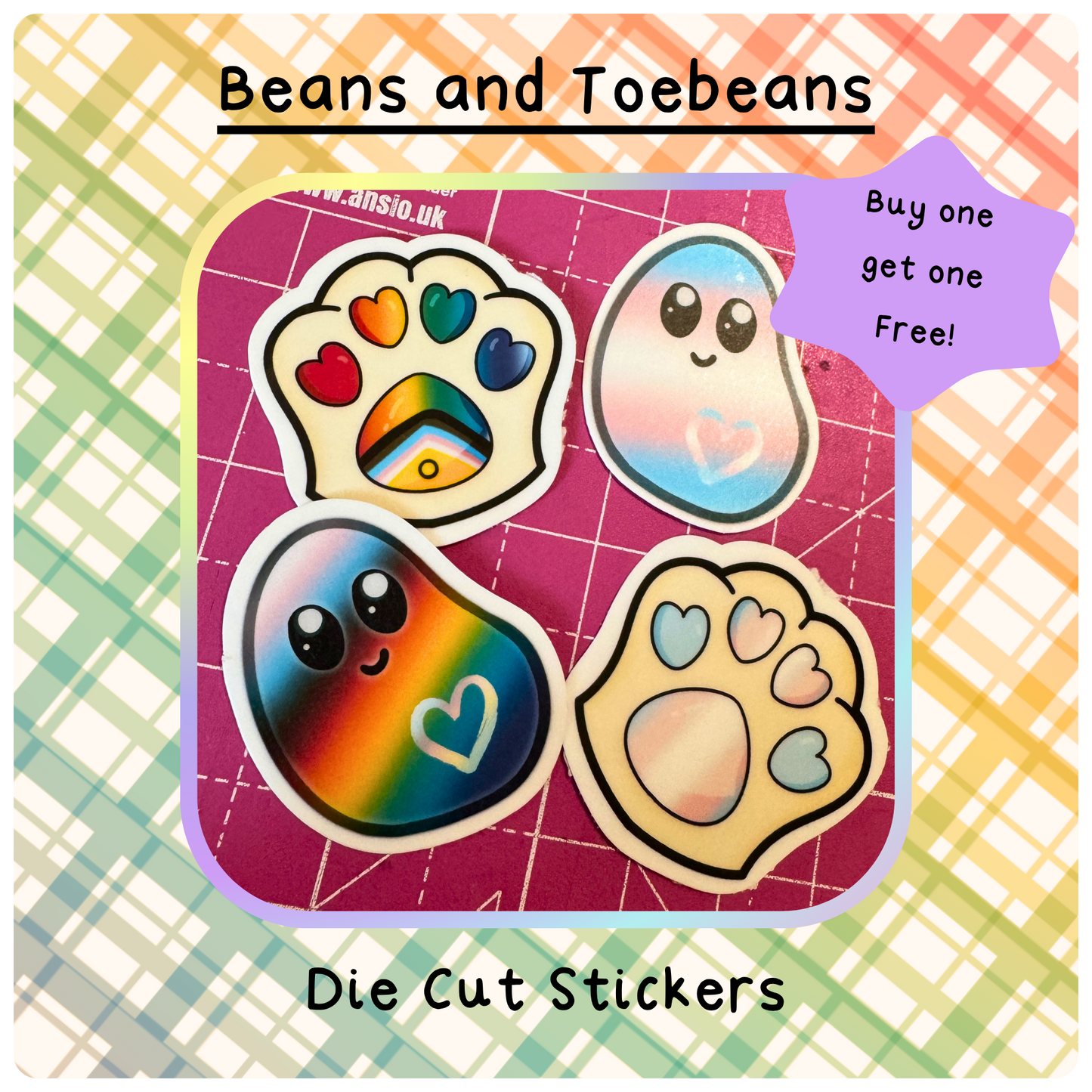 Bean and Toebeans (Pride Edition) - Die Cut Stickers