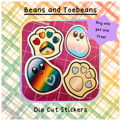 Bean and Toebeans (Pride Edition) - Die Cut Stickers