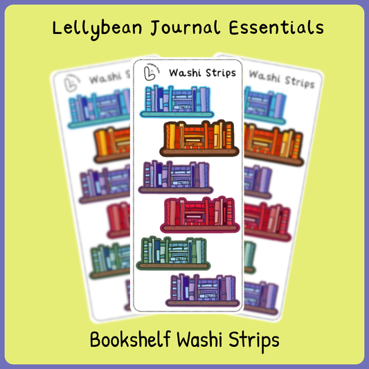 Lellybean Journal Essentials - Bookshelf Washi Strips