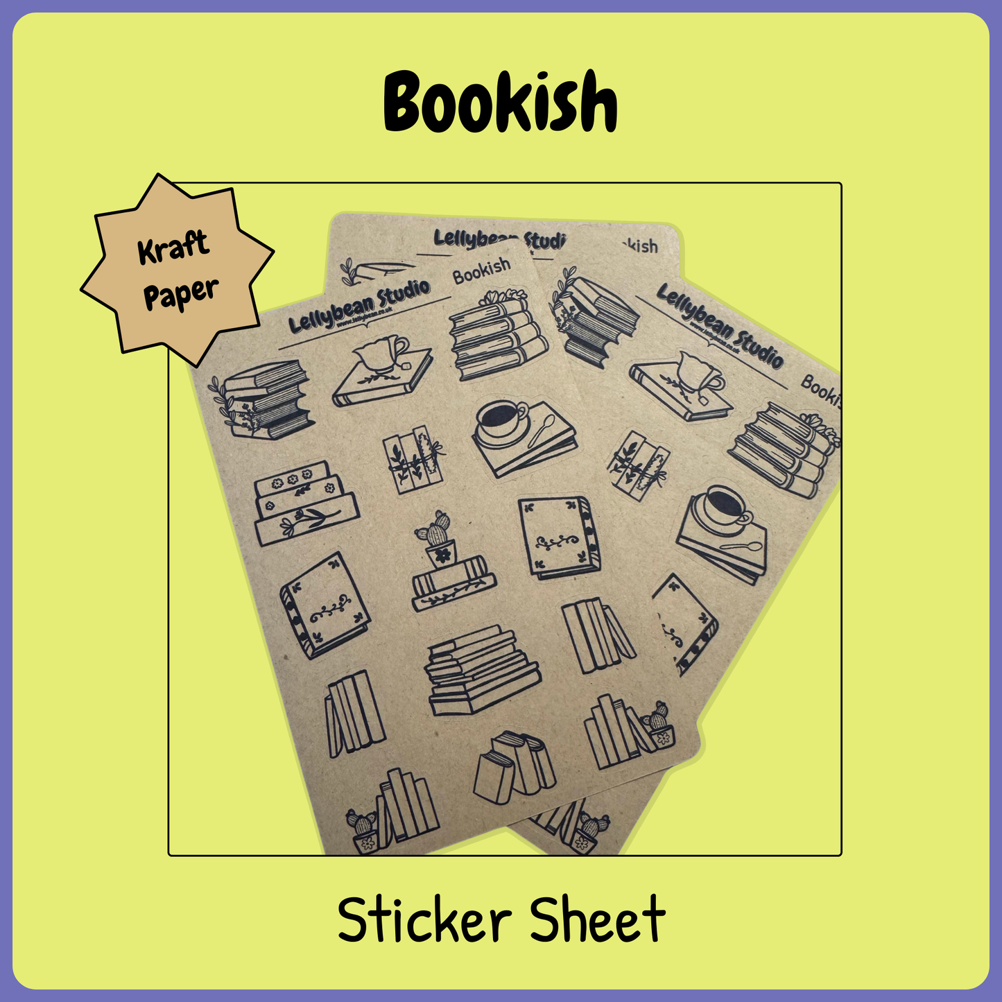 Bookish - Kraft Sticker Sheet