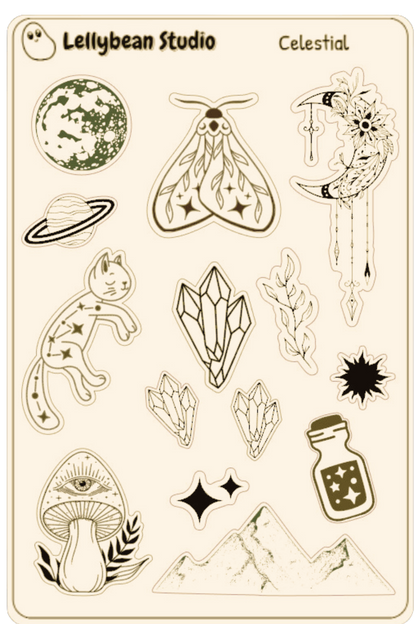 Celestial Icons - Kraft Sticker Sheet