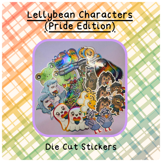 Lellybean Characters (Pride edition) - Die Cut Stickers