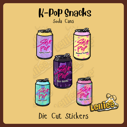 K-Pop Snacks - Soda Can Stickers