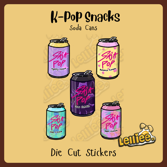 K-Pop Snacks - Soda Can Stickers
