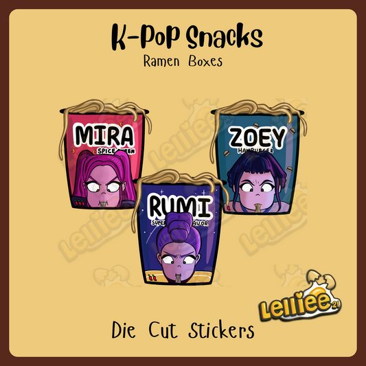K-Pop Snacks - Noodle Box Stickers