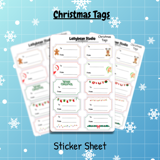 Christmas Gift Tags - Sticker Sheet