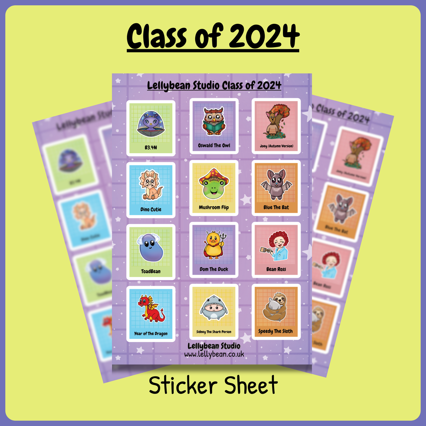 Lellybean Class of 2024 - Sticker Sheet