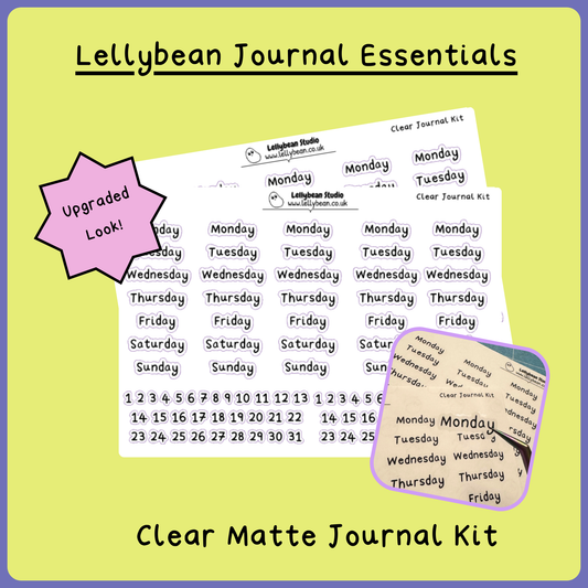 Lellybean Journal Essentials - Clear Matte Journal Kit