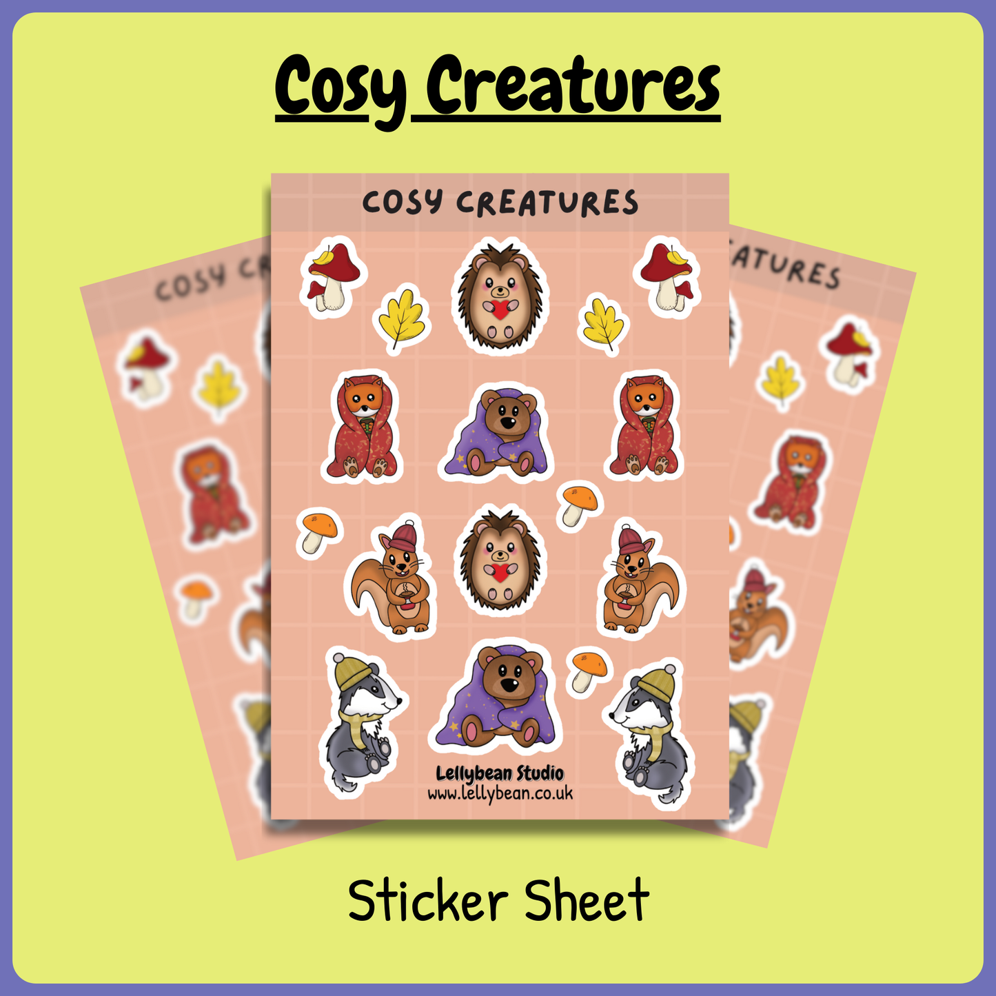 Cosy Creatures - Sticker Sheet