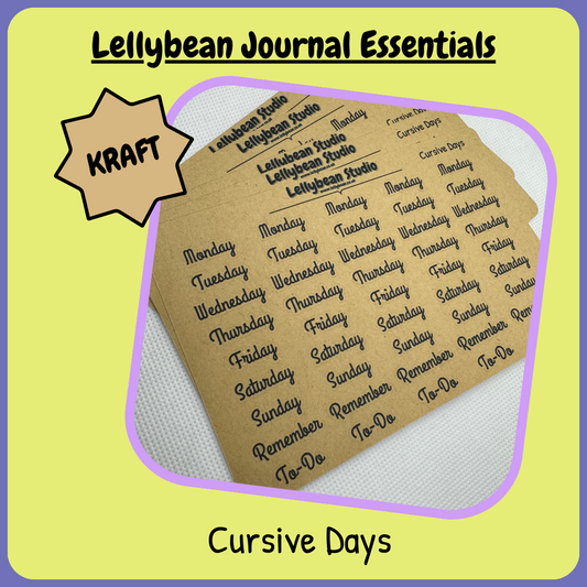 Lellybean Journal Essentials - Cursive Days KRAFT