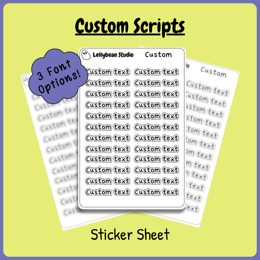 Custom Text - Sticker Sheet