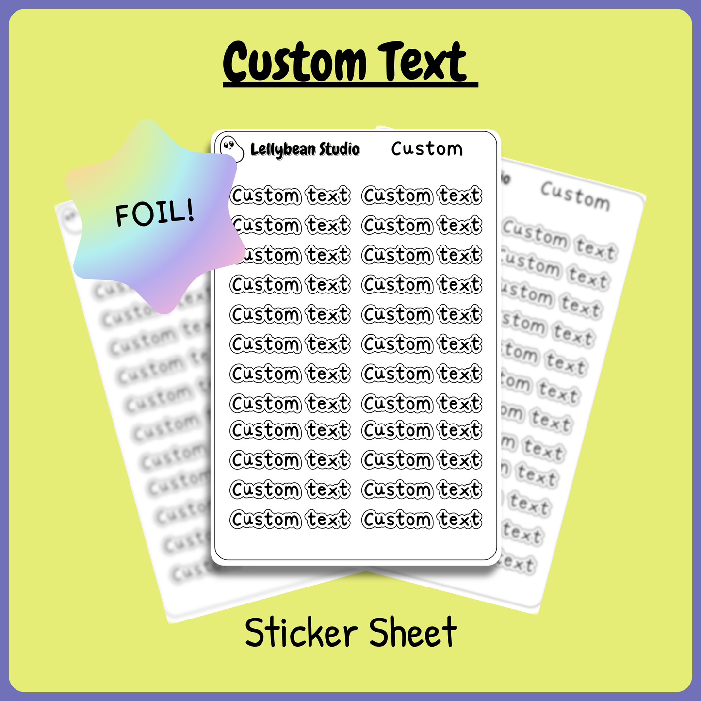 Foil Custom Text - Sticker Sheet